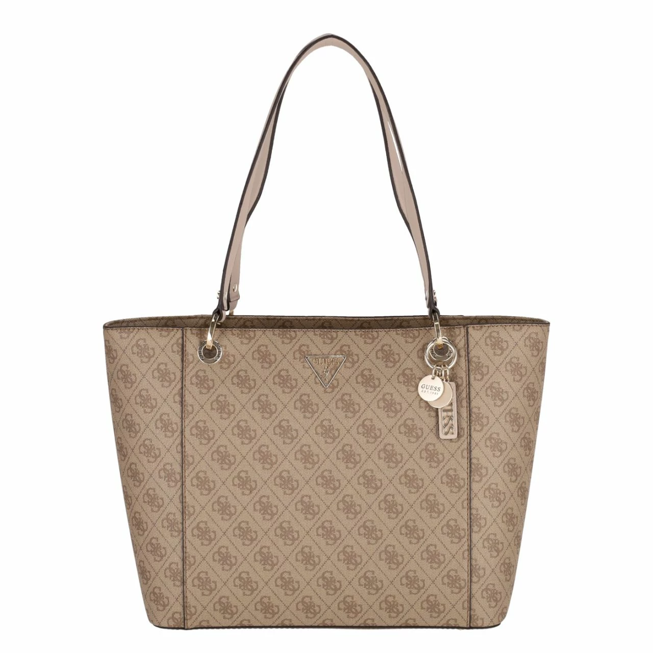 Guess Shopper Noelle Elite Tote Latte Logo 3 Guess Shopper Noelle Elite Tote Latte Logo