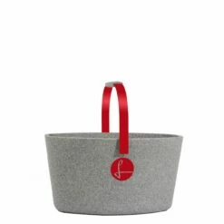 LIEBLINGSKORB Einkaufskorb Basic Silver Grey/weinrot