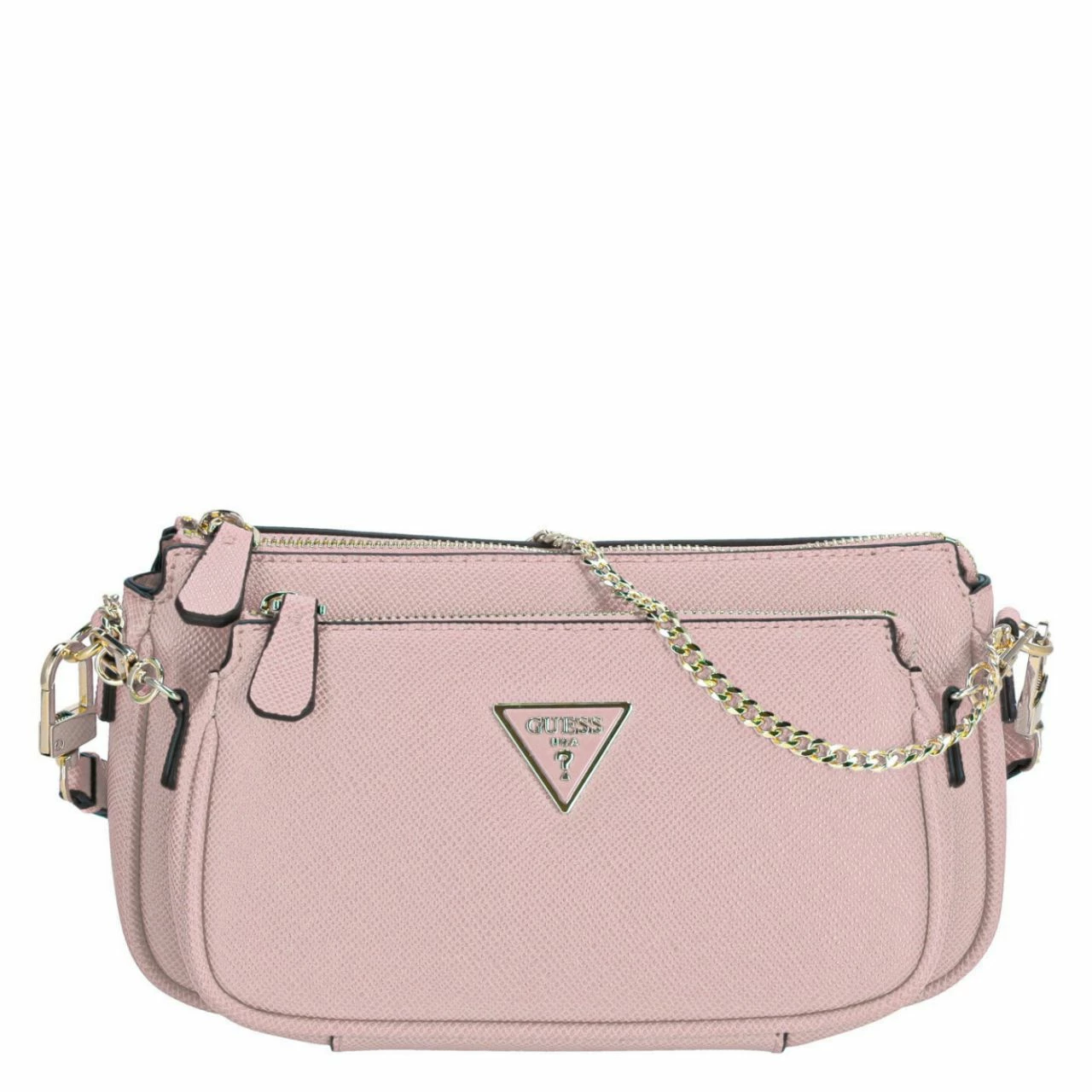 Guess Umhängetasche Noelle DBL Pouch Crossbody Rosewood 3 Guess Umhängetasche Noelle DBL Pouch Crossbody Rosewood