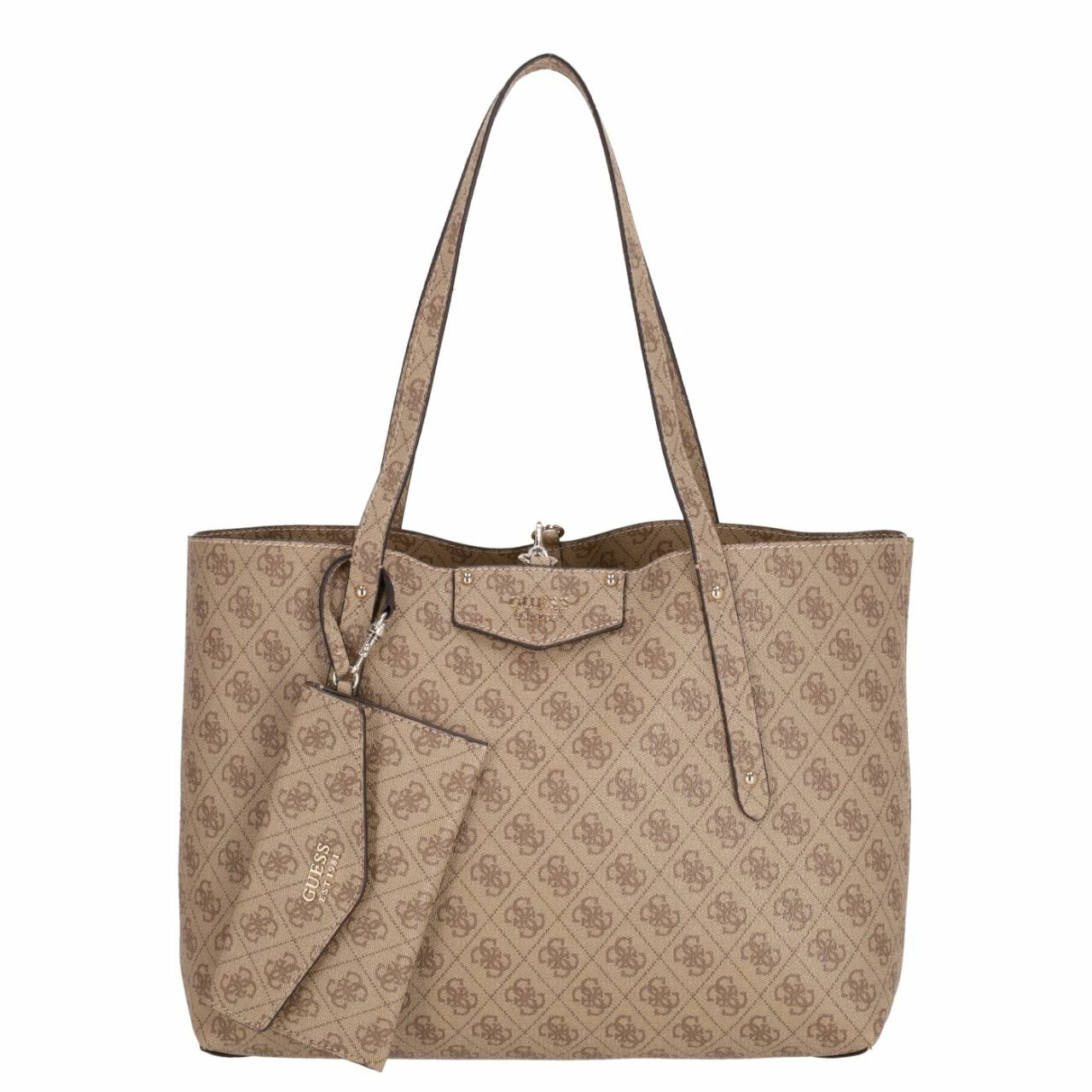 Guess Shopper Eco Brenton Tote Latte Logo 3 Guess Shopper Eco Brenton Tote Latte Logo