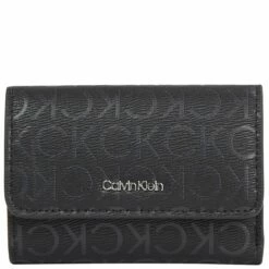 Calvin Klein Querbörse Damen CK MUST SMALL TRIFOLD Black Epi Mono