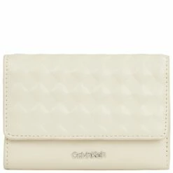 Calvin Klein Querbörse Damen CALVIN MINI QUILT SMALL TRIFOLD Dk Ecru