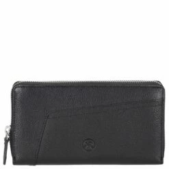 KENORADA Langbörse Damen Euphrat Long Zip Wallet Schwarz