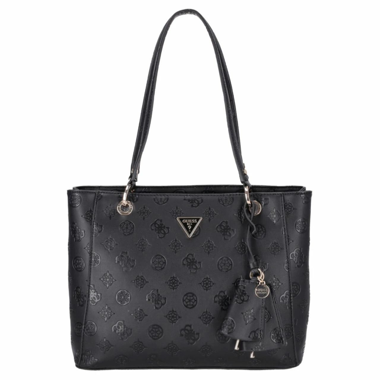 Guess Shopper Jena Noel Tote Black Logo 3 Guess Shopper Jena Noel Tote Black Logo