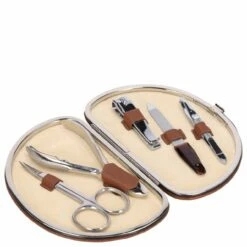 Windrose Maniküre Set Manicure Bügeletui 5tlg. Mittelbraun