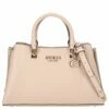 Guess Kurzgriff Tasche Eliette Logo Girlfriend Satchel Light Beige