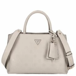 Guess Kurzgriff Tasche Jena Elite Luxury Satchel Taupe Logo