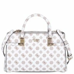 Guess Kurzgriff Tasche Loralee Status Satchel White Logo