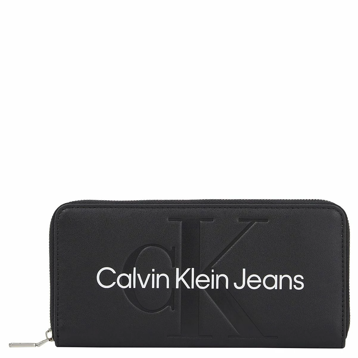 Calvin Klein Jeans Langbörse Damen Sculpted MED Zip Around Pipping Black 3 Calvin Klein Jeans Langbörse Damen Sculpted MED Zip Around Pipping Black