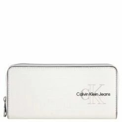 Calvin Klein Jeans Langbörse Damen Sculpted Zip Around Warm White