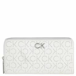 Calvin Klein Langbörse Damen Slim Z/A Wallet LG Perf Ck White
