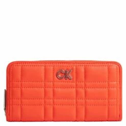 Calvin Klein Langbörse Damen RE-Lock Quilt Z/A Wallet Deep Orange