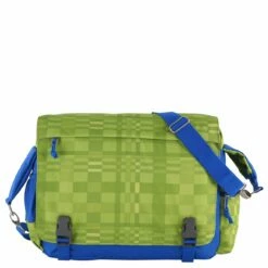 CEEVEE Leather Messenger Bag Manchester Green/blue