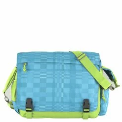 CEEVEE Leather Messenger Bag Manchester Turquoise/green
