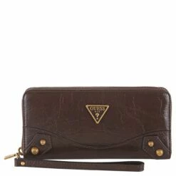 Guess Langbörse Damen Amantea SLG Large Zip Around Chocolate