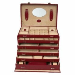 Windrose Schmuckkoffer Merino 3347 Rot