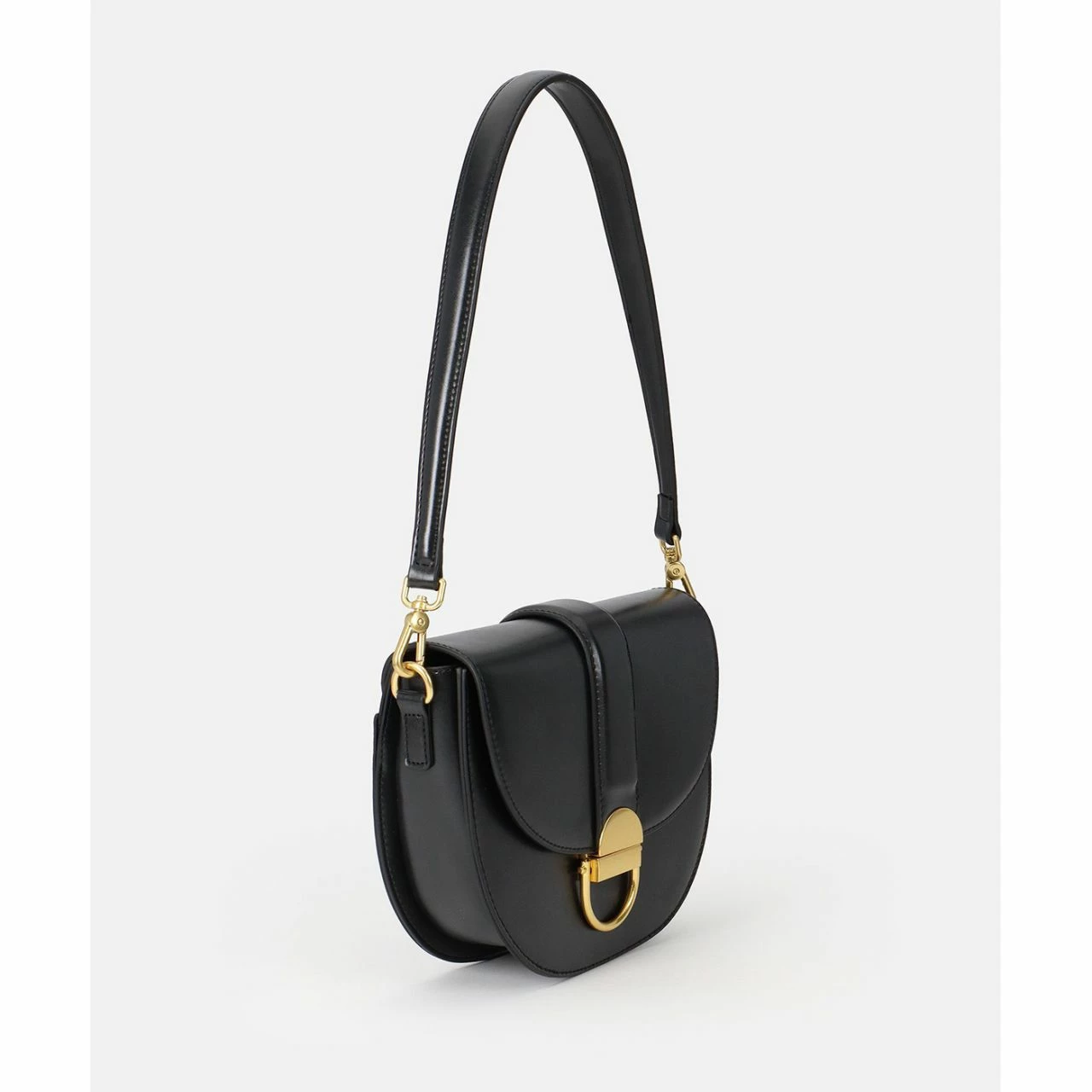 Seidenfelt Manufaktur Umhängetasche SFM243 Saddle Black, Gold Metall 4 Seidenfelt Manufaktur Umhängetasche SFM243 Saddle Black, Gold Metall – Bild 2