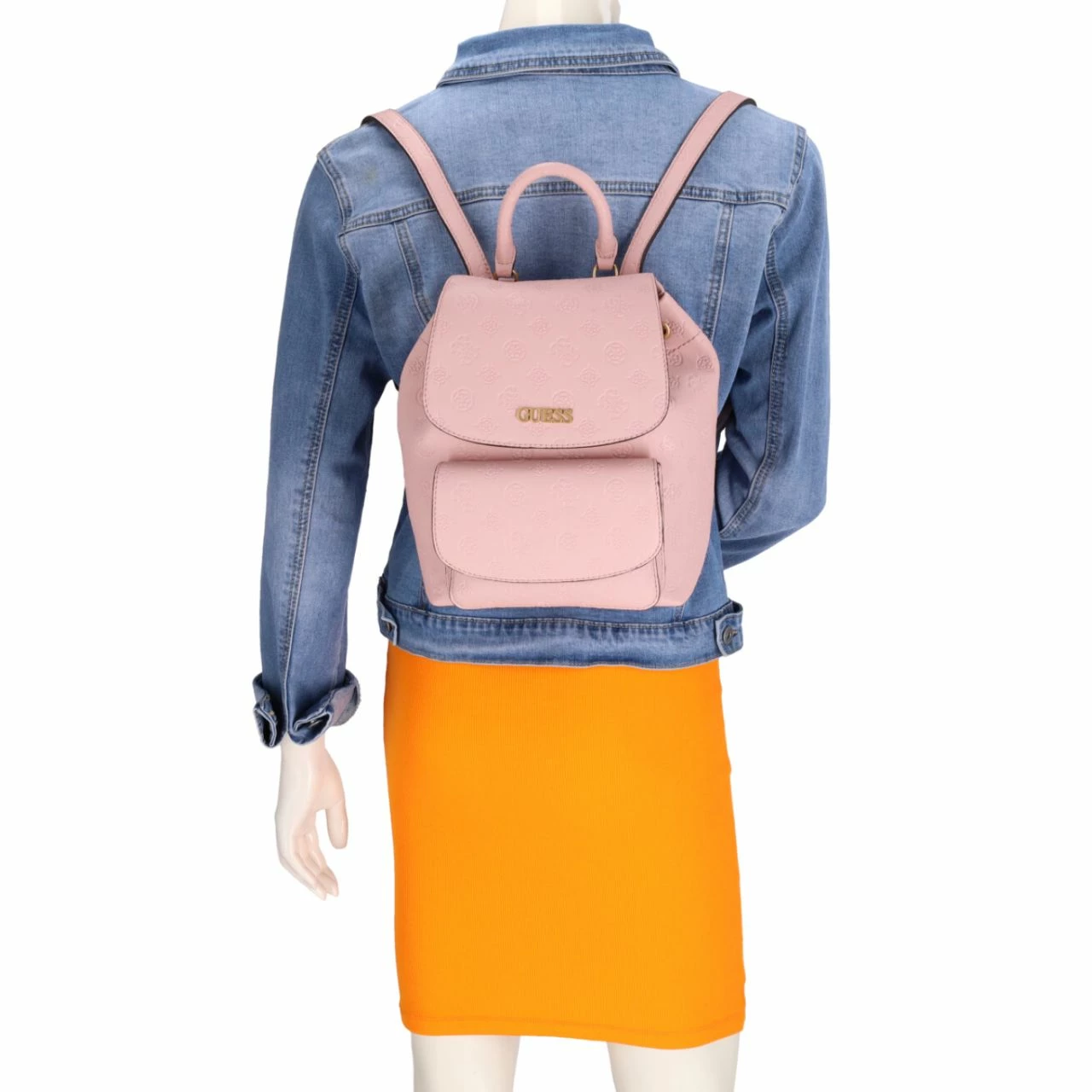 Guess Damenrucksack Geva Flap Backpack Rose Logo 4 Guess Damenrucksack Geva Flap Backpack Rose Logo – Bild 2