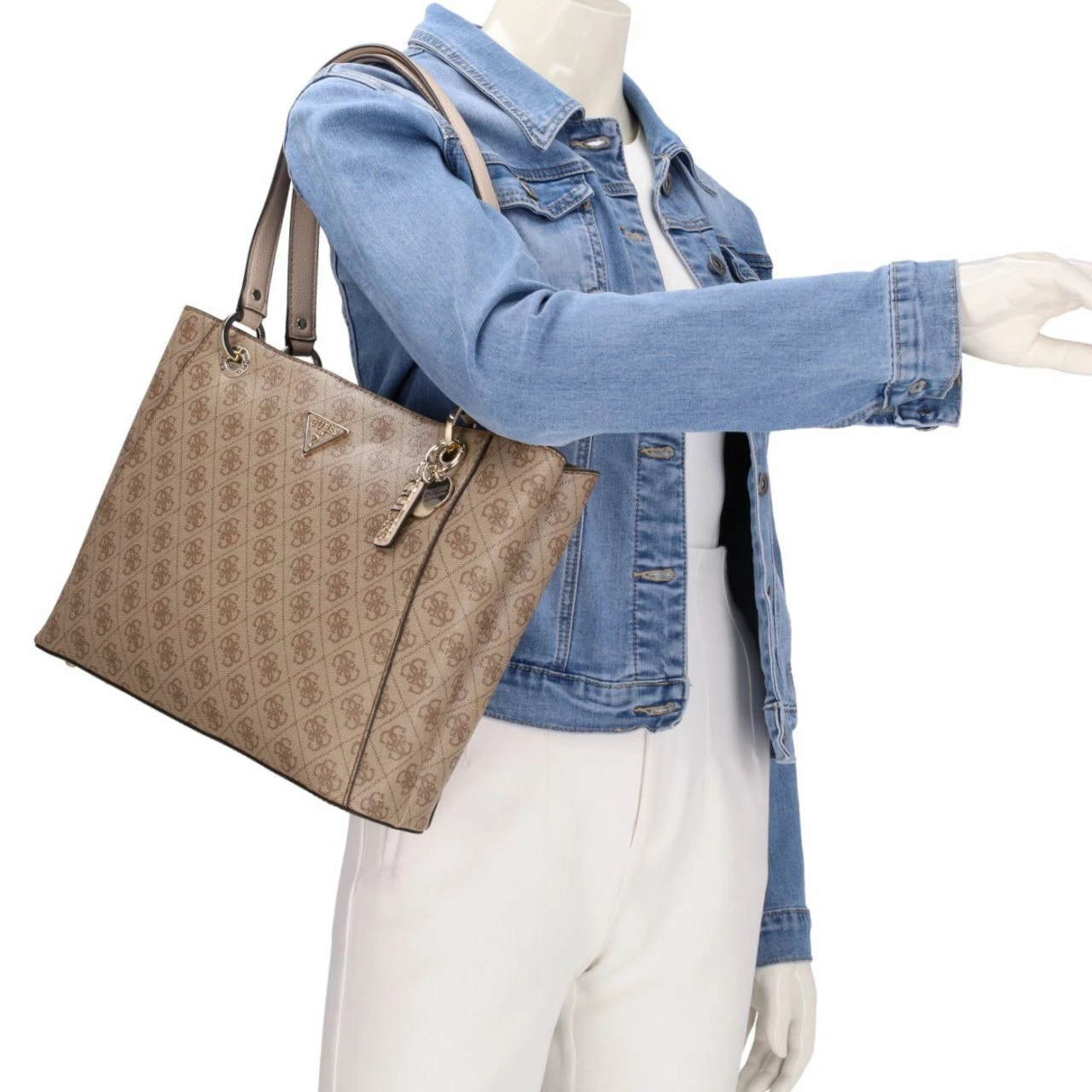 Guess Shopper Noelle Noel Tote Latte Logo 4 Guess Shopper Noelle Noel Tote Latte Logo – Bild 2