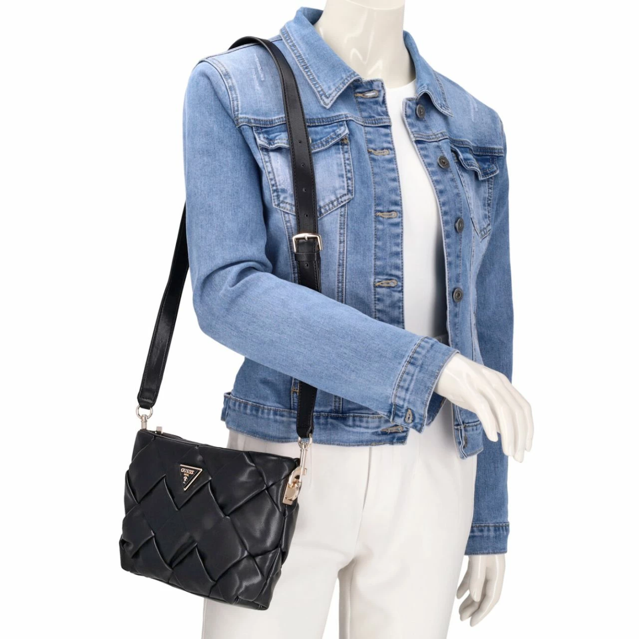 Guess Umhängetasche Zaina Crossbody Top Zip Black 4 Guess Umhängetasche Zaina Crossbody Top Zip Black – Bild 2