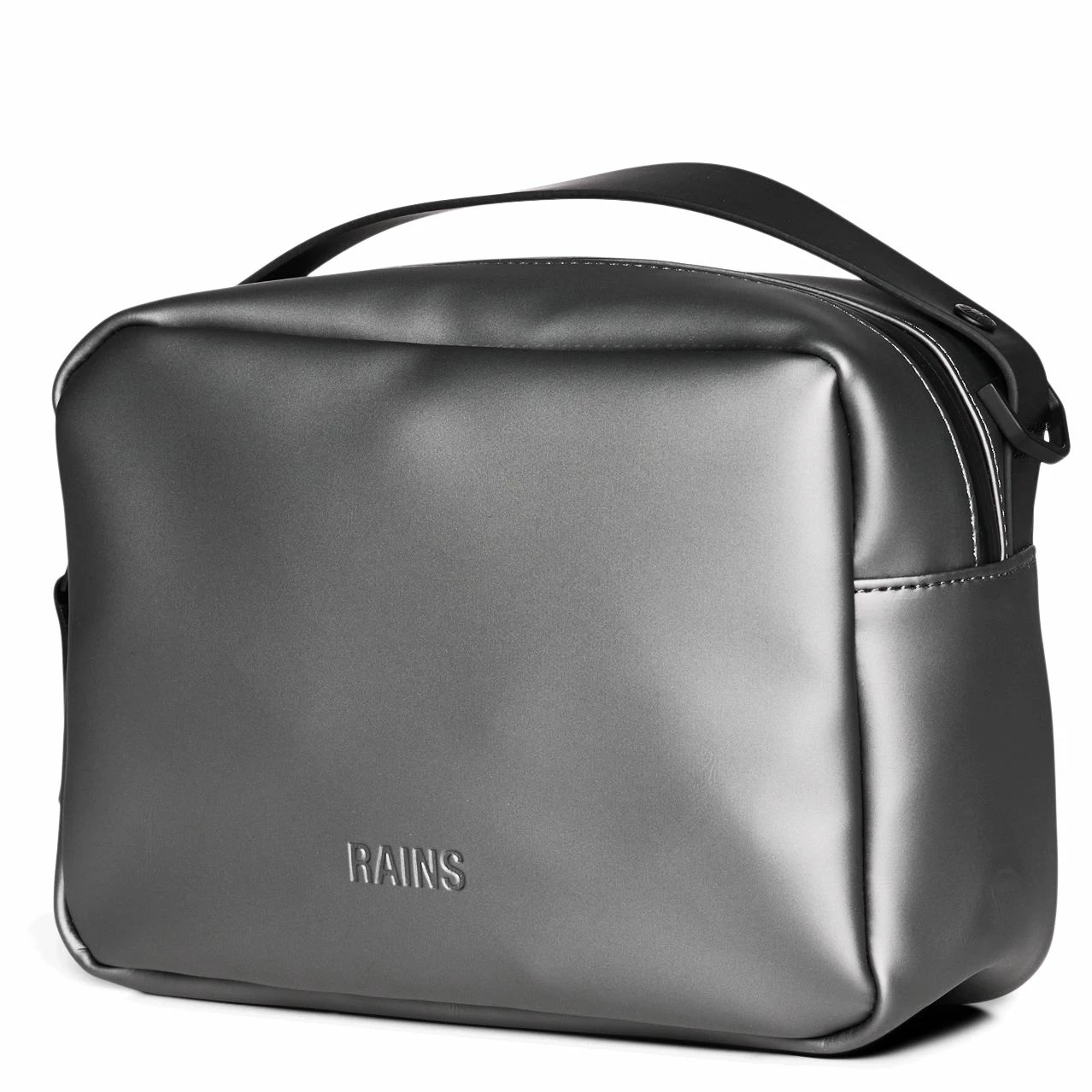 RAINS Umhängetasche Box Bag Metallic Grey 4 RAINS Umhängetasche Box Bag Metallic Grey – Bild 2