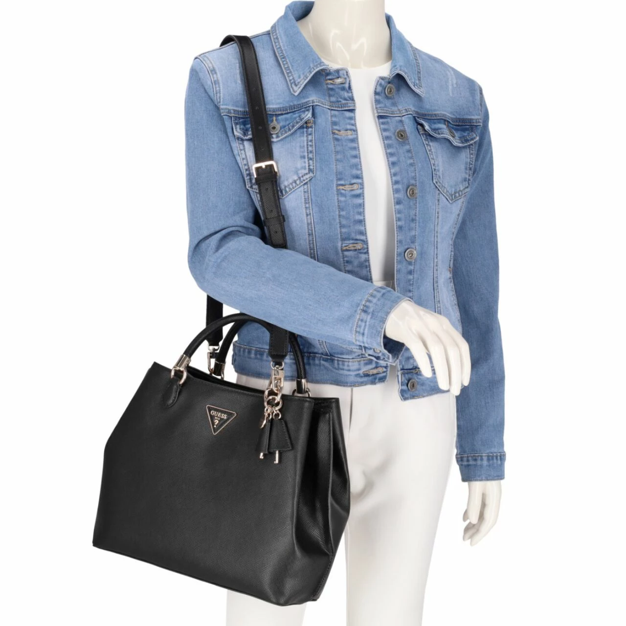 Guess Kurzgriff Tasche Gizele Girlfriend Carryall Black 4 Guess Kurzgriff Tasche Gizele Girlfriend Carryall Black – Bild 2