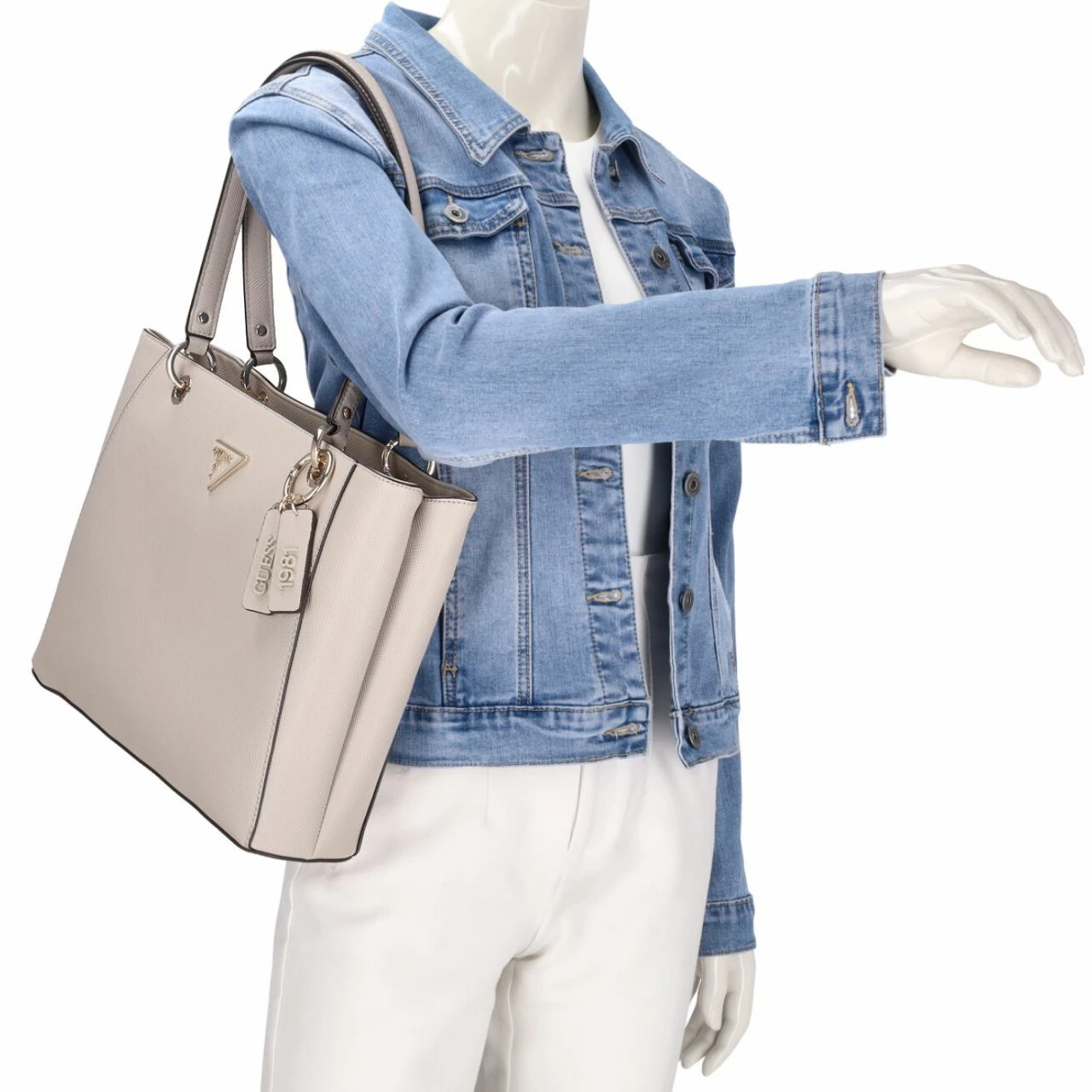 Guess Shopper Noelle Noel Tote Taupe 4 Guess Shopper Noelle Noel Tote Taupe – Bild 2