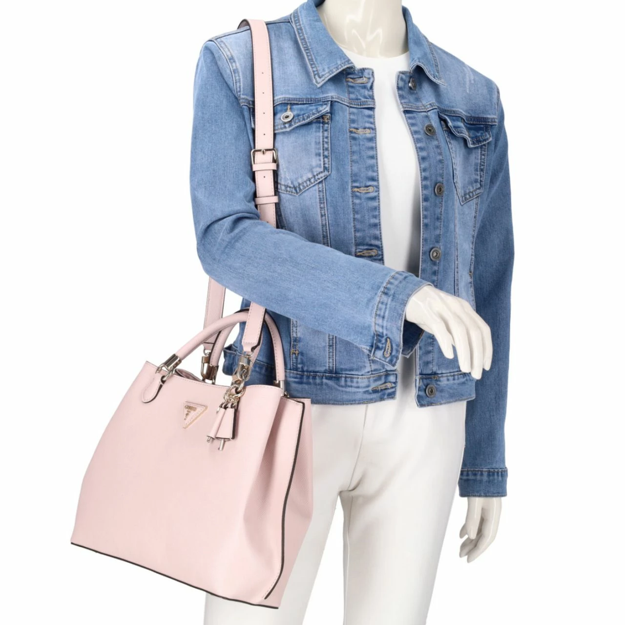 Guess Kurzgriff Tasche Gizele Girlfriend Carryall Light Rose 4 Guess Kurzgriff Tasche Gizele Girlfriend Carryall Light Rose – Bild 2