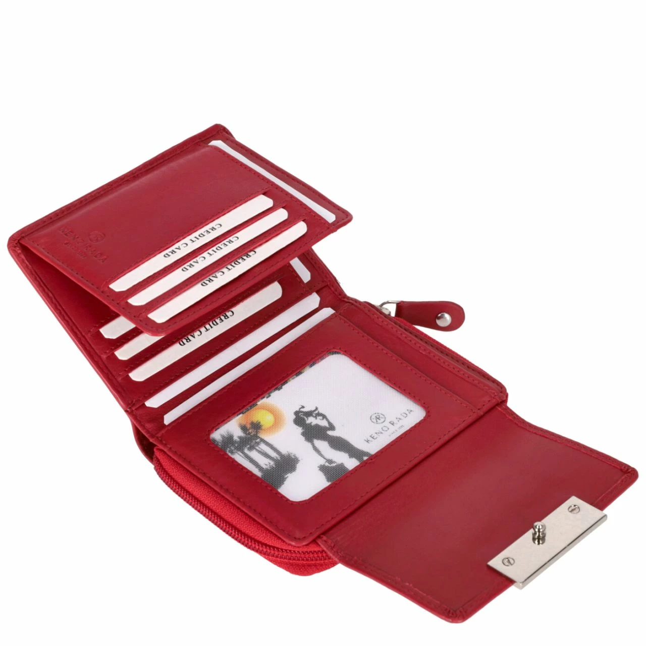 KENORADA Hochkantbörse Damen Iguacu Flap Zip Wallet M Rot 4 KENORADA Hochkantbörse Damen Iguacu Flap Zip Wallet M Rot – Bild 2