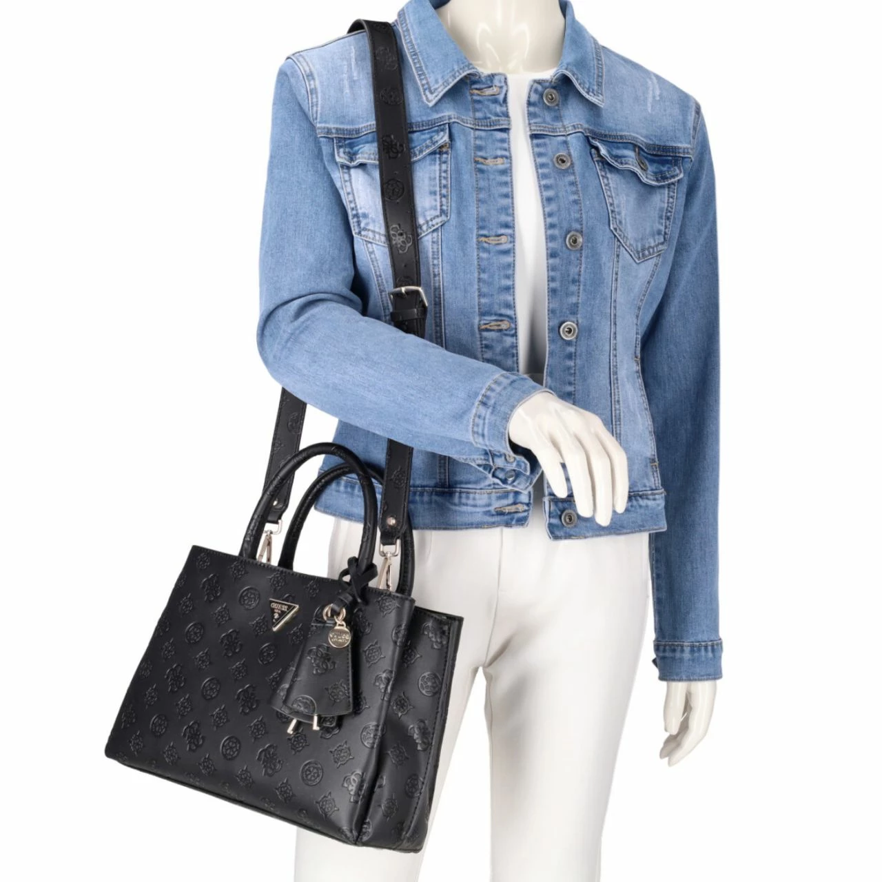 Guess Kurzgriff Tasche Jena Elite Luxury Satchel Black Logo 4 Guess Kurzgriff Tasche Jena Elite Luxury Satchel Black Logo – Bild 2