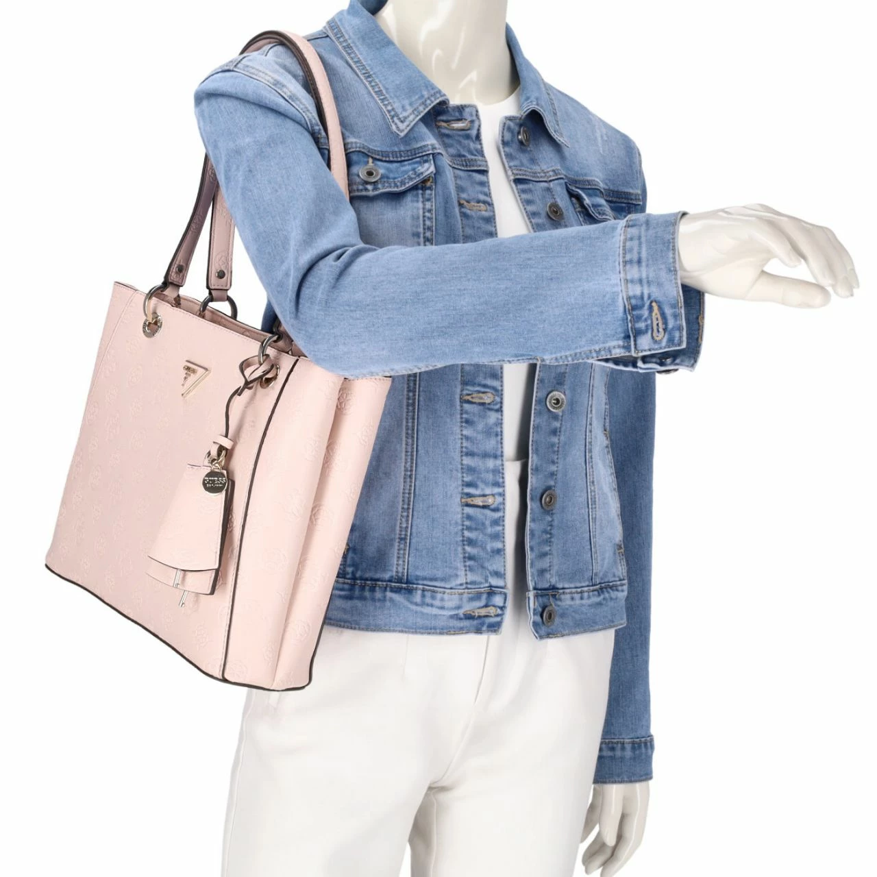 Guess Shopper Jena Noel Tote Pale Pink Logo 4 Guess Shopper Jena Noel Tote Pale Pink Logo – Bild 2