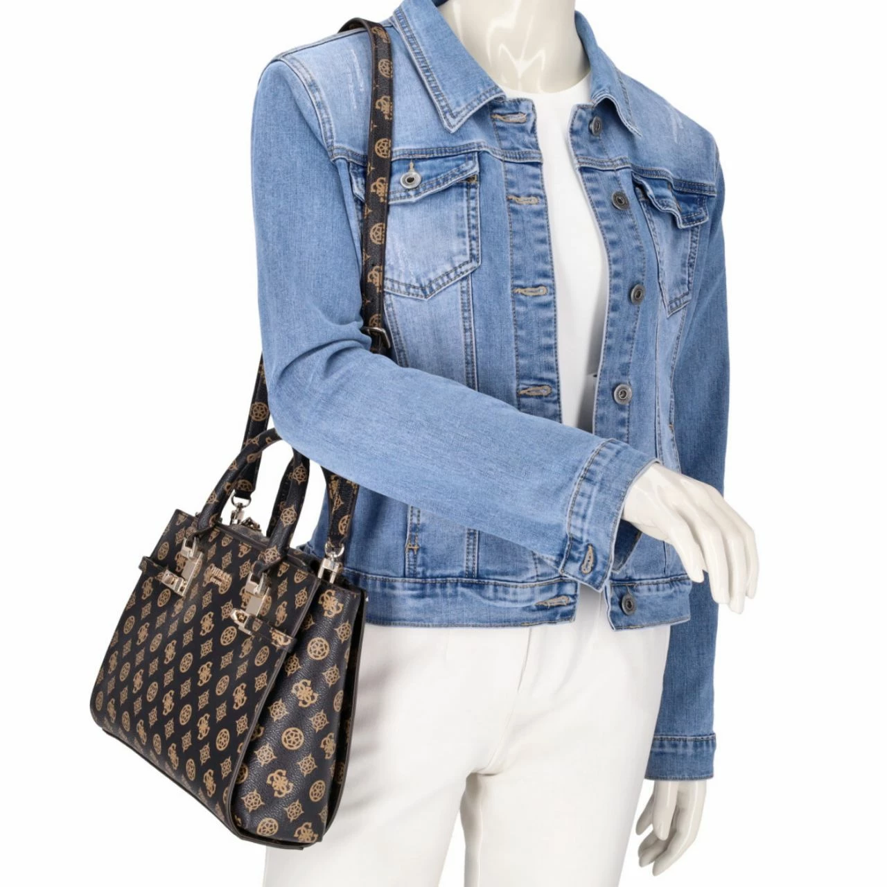 Guess Kurzgriff Tasche Loralee Status Satchel Moccalogo 4 Guess Kurzgriff Tasche Loralee Status Satchel Moccalogo – Bild 2