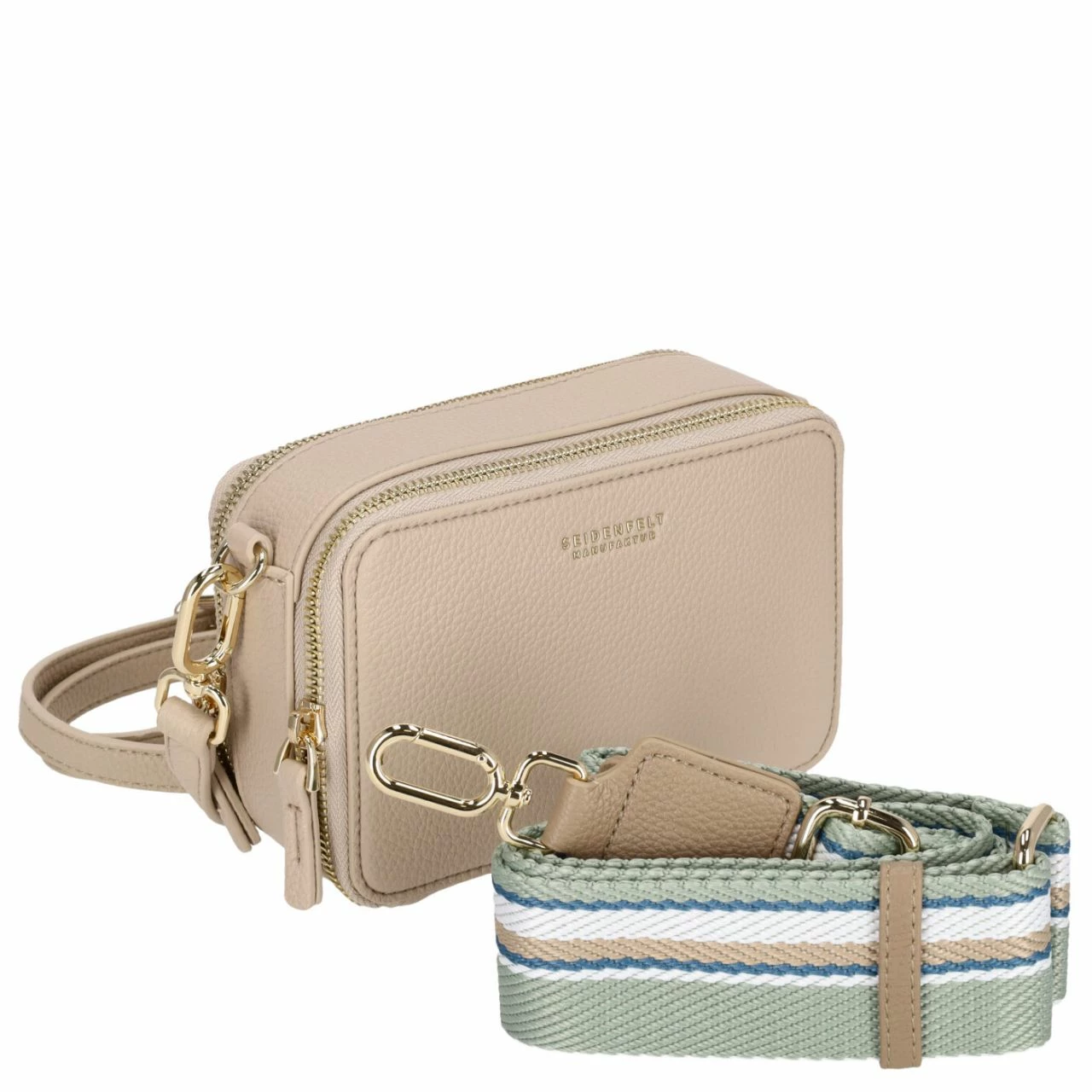 Seidenfelt Manufaktur Umhängetasche Svedala Falun Cookie Dough/gold 4 Seidenfelt Manufaktur Umhängetasche Svedala Falun Cookie Dough/gold – Bild 2
