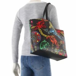 Versace Jeans Couture Shopper Range Z Reversible Sketch Schw./ Geblümt -Aufbewahrungstasche Geschäft 0 03621579c2a0e46 1280x1280