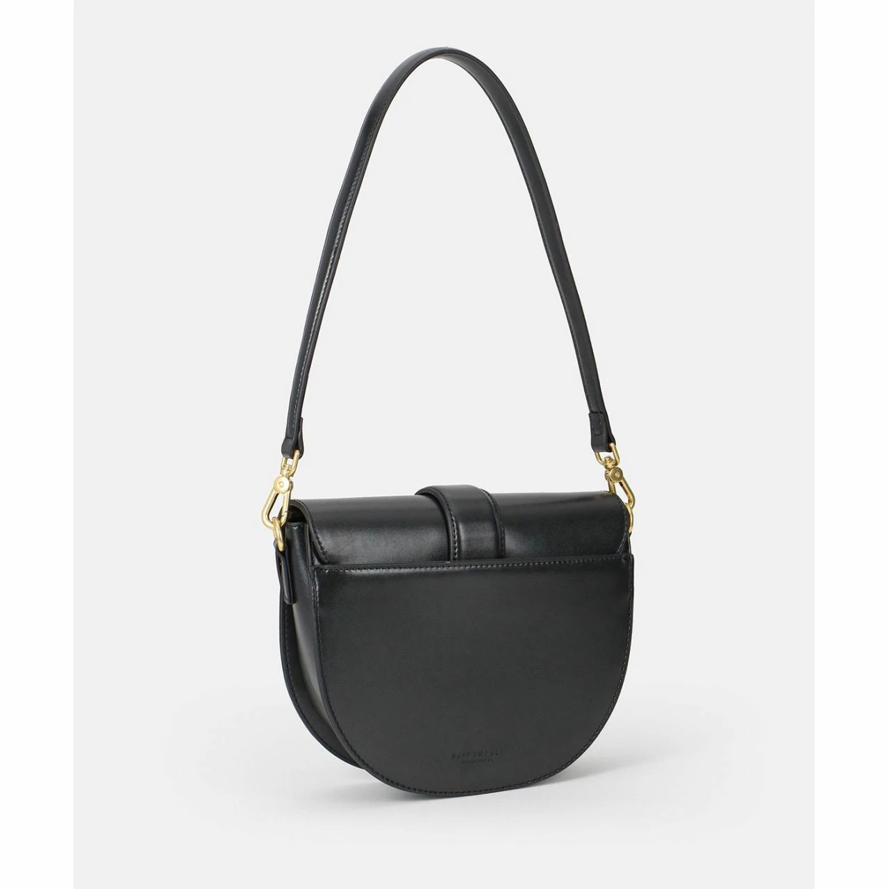 Seidenfelt Manufaktur Umhängetasche SFM243 Saddle Black, Gold Metall 5 Seidenfelt Manufaktur Umhängetasche SFM243 Saddle Black, Gold Metall – Bild 3