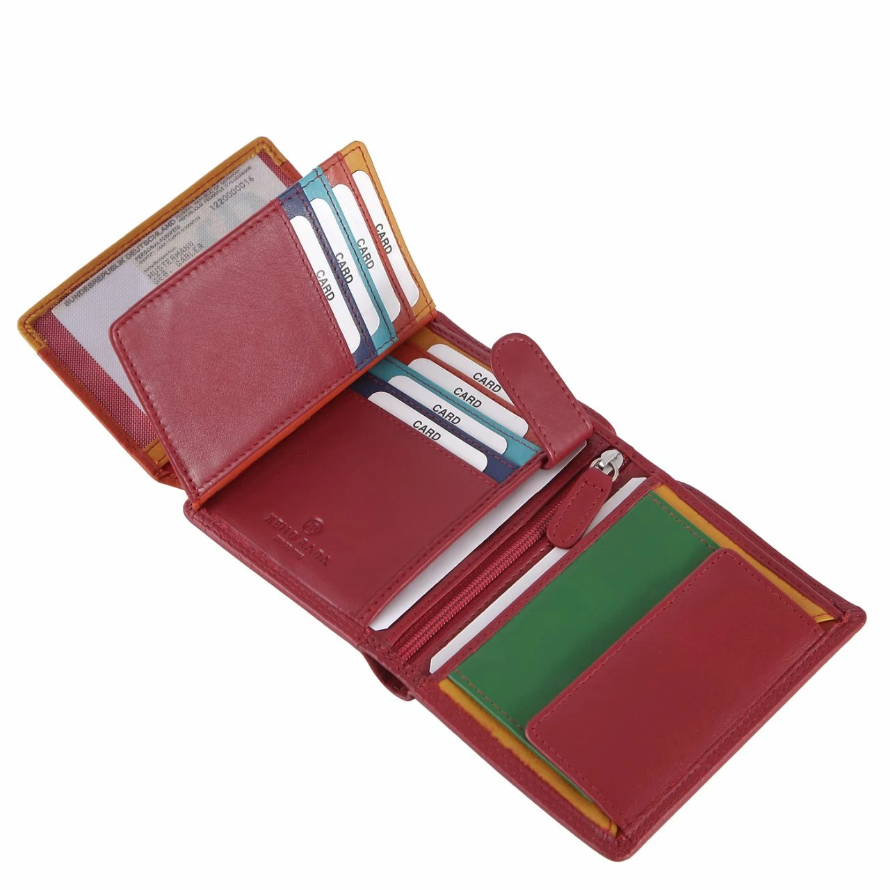 KENORADA Hochkantbörse Damen Tapa Red 5 KENORADA Hochkantbörse Damen Tapa Red – Bild 3