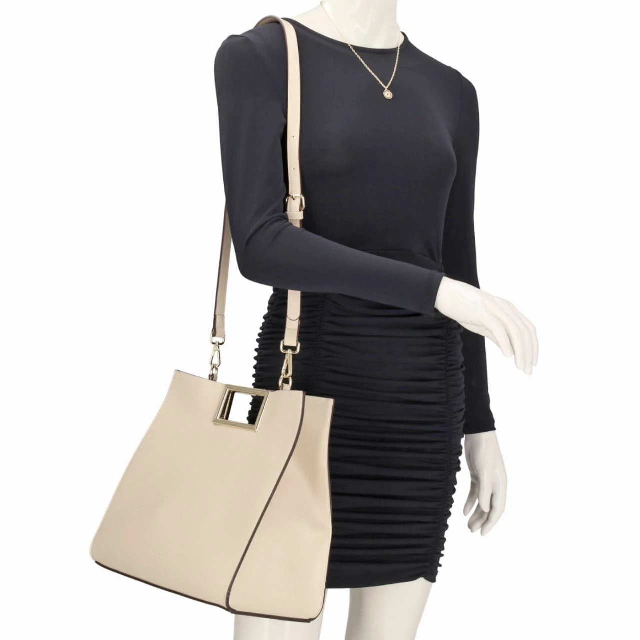 Seidenfelt Manufaktur Beuteltasche Bjerre Creamy Cloud/gold 5 Seidenfelt Manufaktur Beuteltasche Bjerre Creamy Cloud/gold – Bild 3