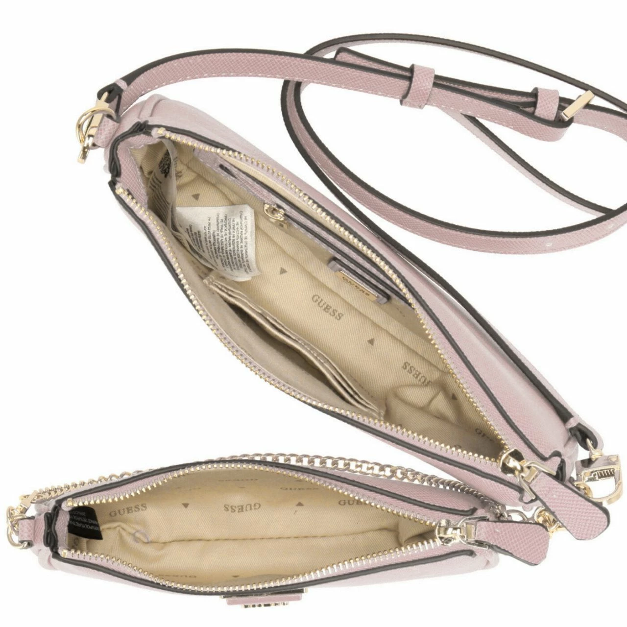 Guess Umhängetasche Noelle DBL Pouch Crossbody Rosewood 5 Guess Umhängetasche Noelle DBL Pouch Crossbody Rosewood – Bild 3