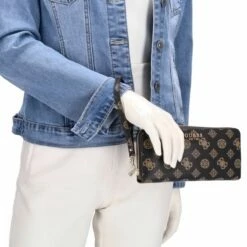 Guess Langbörse Damen Laurel SLG Large Zip Around Mocha Logo -Aufbewahrungstasche Geschäft 0 03652dc0e9d7c5a 1280x1280