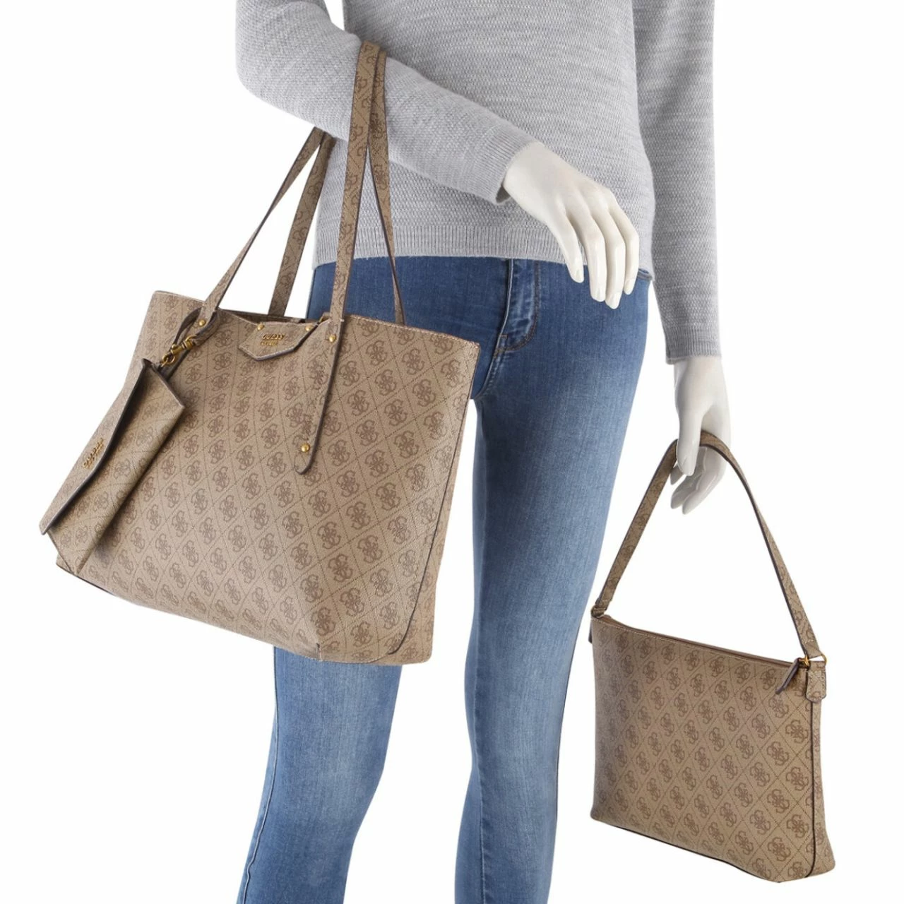 Guess Shopper Eco Brenton Tote Latte Logo 5 Guess Shopper Eco Brenton Tote Latte Logo – Bild 3