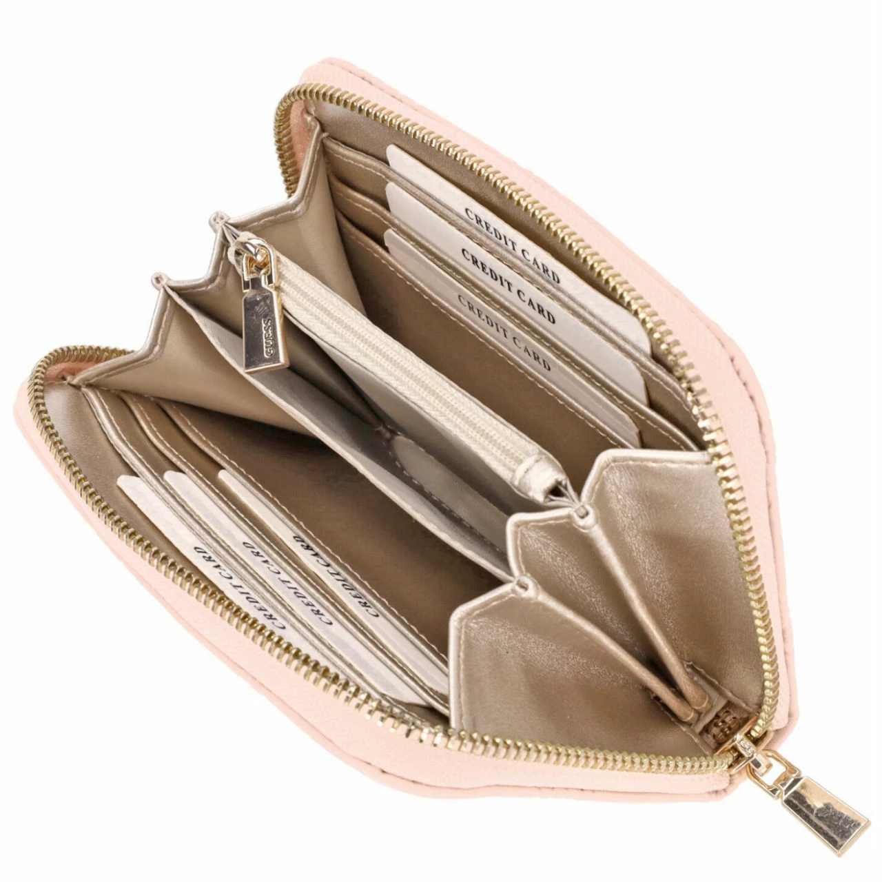 Guess Querbörse Damen Jena SLG Medium Zip Around Pale Pink Logo 5 Guess Querbörse Damen Jena SLG Medium Zip Around Pale Pink Logo – Bild 3