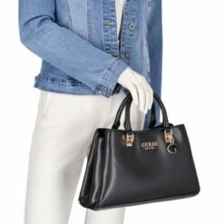 Guess Kurzgriff Tasche Eliette Logo Girlfriend Satchel Black -Aufbewahrungstasche Geschäft 0 0365c6b07a5135d 1280x1280
