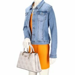 Guess Kurzgriff Tasche Eliette Logo Girlfriend Satchel Dove Logo -Aufbewahrungstasche Geschäft 0 0365f8c7efb05d6 1280x1280