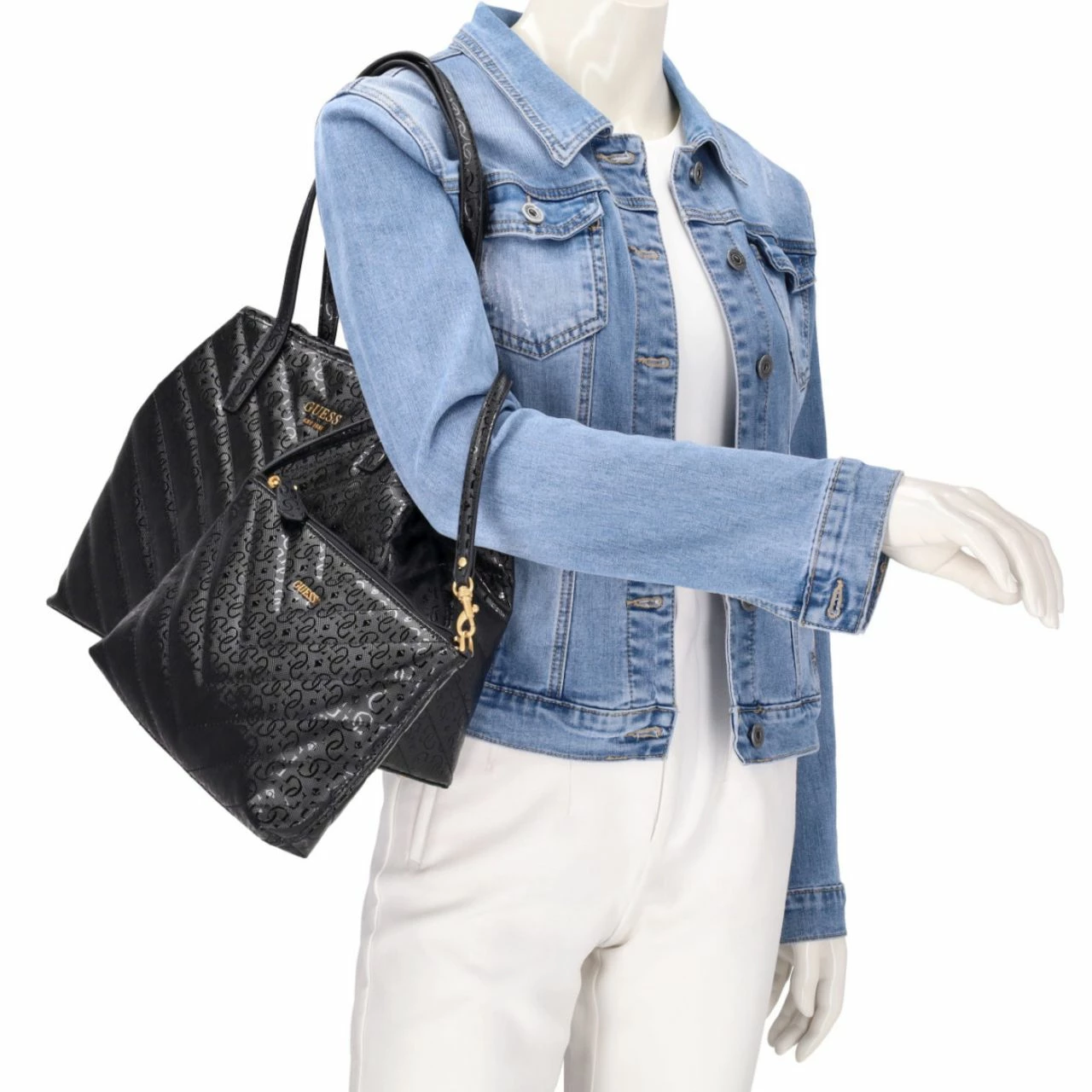 Guess Shopper Vikky Tote Black 6 Guess Shopper Vikky Tote Black – Bild 4