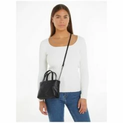 Calvin Klein Kurzgriff Tasche RE-Look Quilt Tote Mini Ck Black -Aufbewahrungstasche Geschäft 0 046578e7826e73d 1280x1280