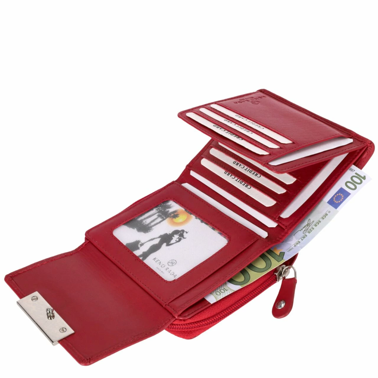 KENORADA Hochkantbörse Damen Iguacu Flap Zip Wallet M Rot 6 KENORADA Hochkantbörse Damen Iguacu Flap Zip Wallet M Rot – Bild 4