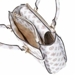 Guess Kurzgriff Tasche Loralee Status Satchel White Logo -Aufbewahrungstasche Geschäft 0 0465f231977492f 1280x1280