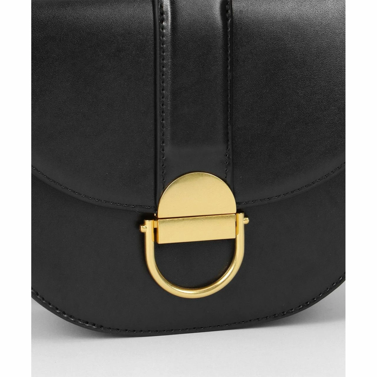 Seidenfelt Manufaktur Umhängetasche SFM243 Saddle Black, Gold Metall 7 Seidenfelt Manufaktur Umhängetasche SFM243 Saddle Black, Gold Metall – Bild 5