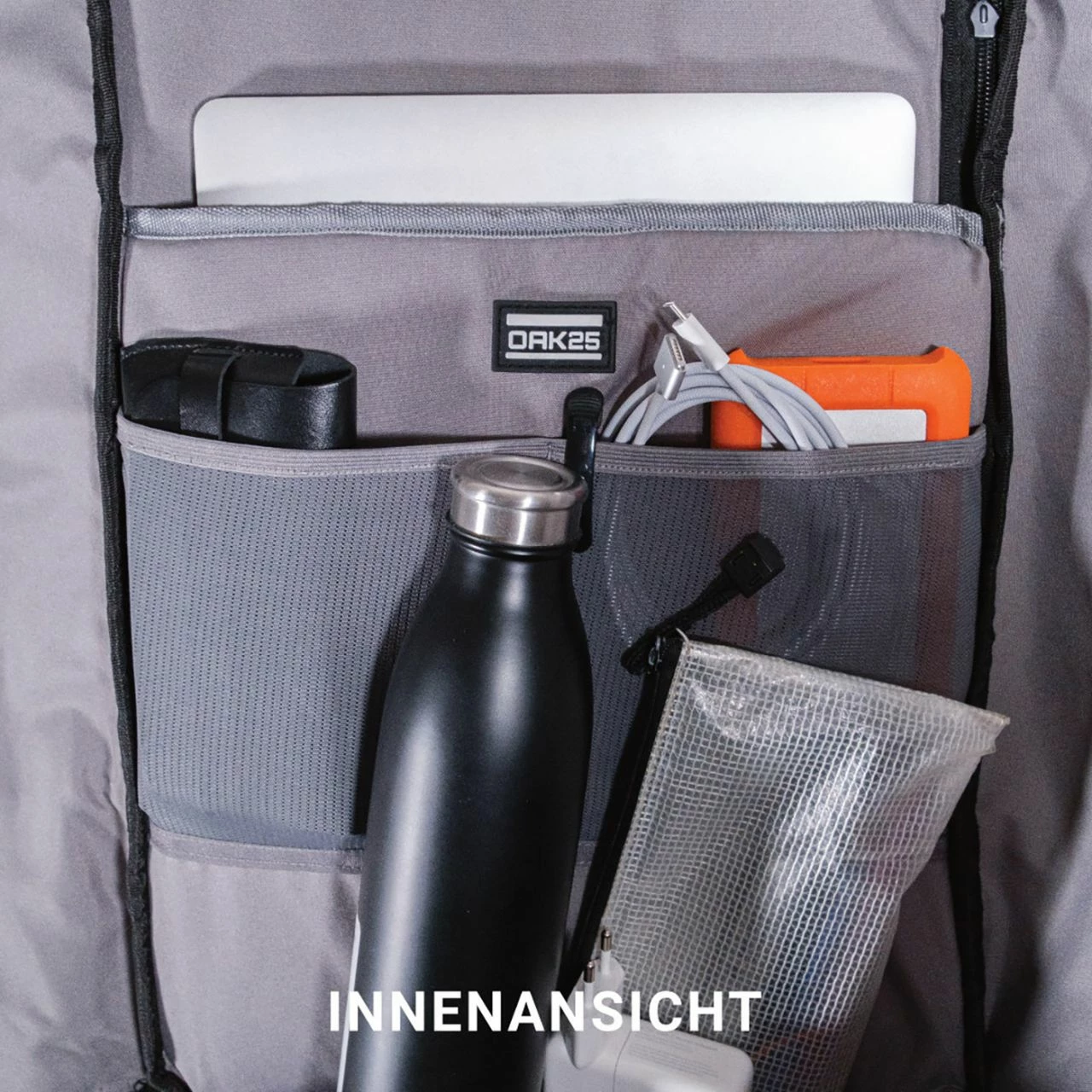 OAK25 Rucksack Reflective Rolltop 22l Navy/blau + Silber 7 OAK25 Rucksack Reflective Rolltop 22l Navy/blau + Silber – Bild 5