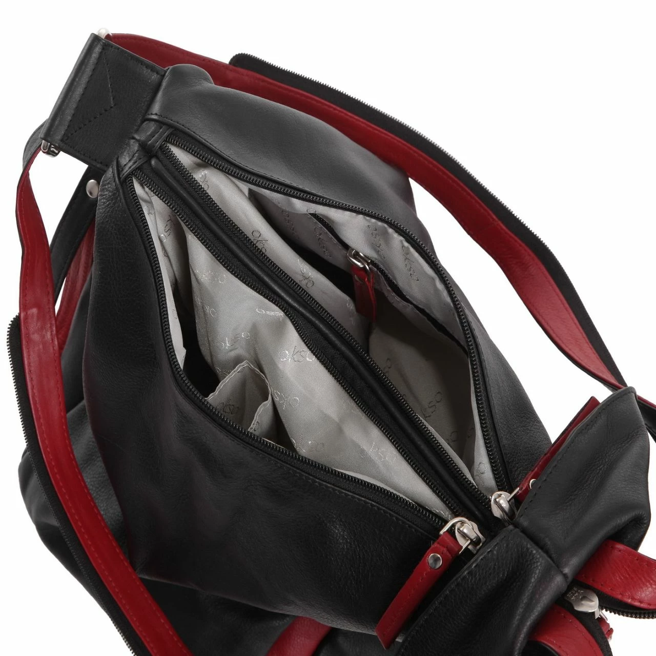 OKSO Damenrucksack 502 Schwarz/rot 7 OKSO Damenrucksack 502 Schwarz/rot – Bild 5